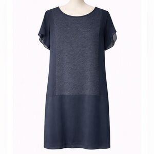 DKNYC Textured Navy Shift Dress